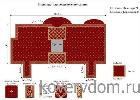 Композиция из коврового покрытия в алтарную часть храма