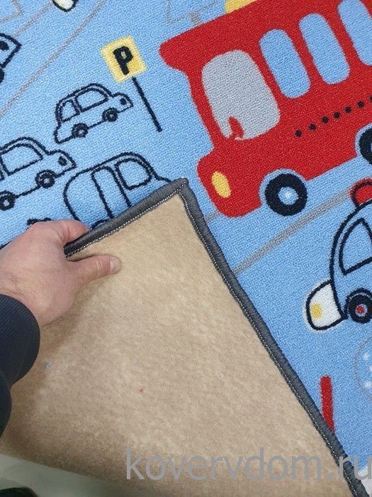 Детский ковер-палас Весёлый Городок синий