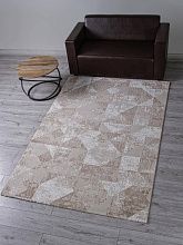 Пушистый овальный ковер SIROCCO H921AC BEIGE / WHITE
