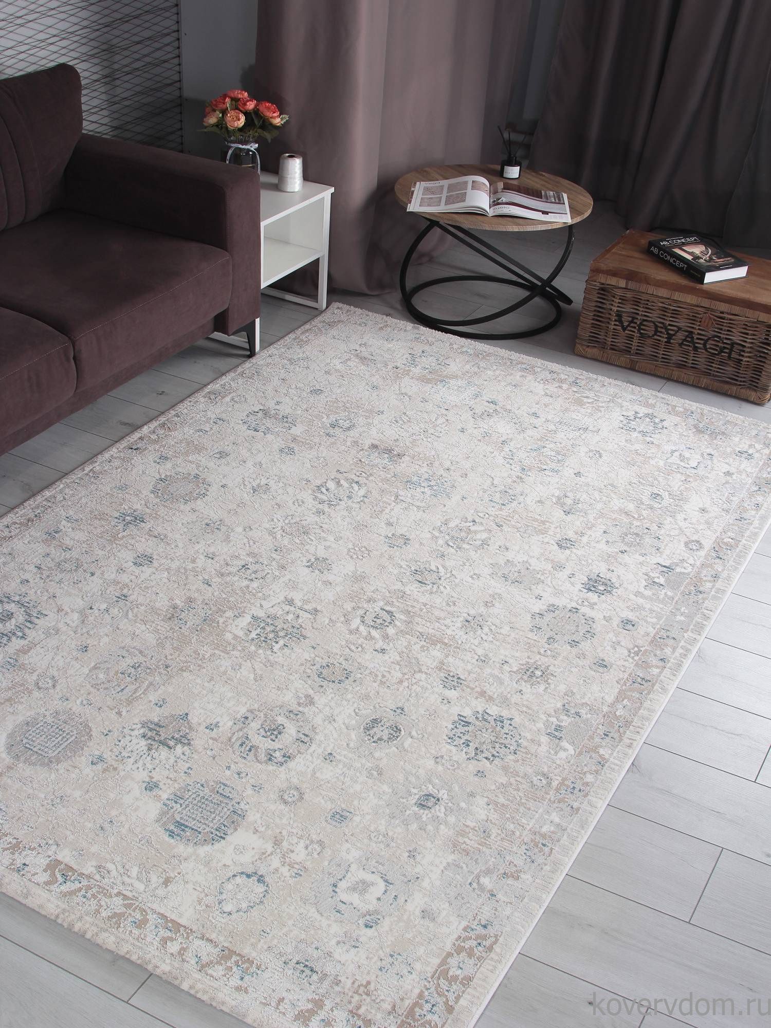 Ковер LILY 9312A S.WHITE / P.BLUE