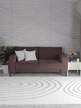 Ковер длинноворсовый из искусственного меха RABBIT CARVING PX4002 CREAM / GREY