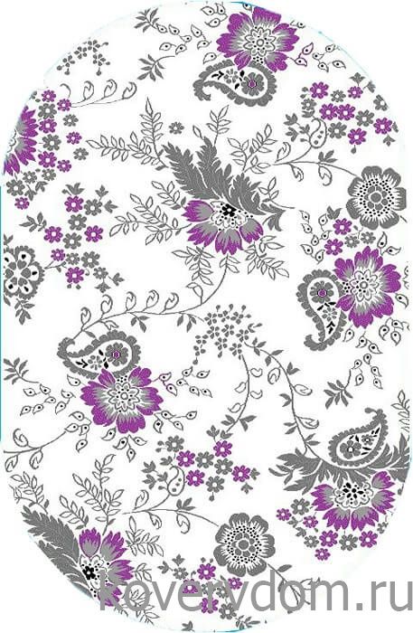 Ковер с цветами Графит 30760-39 ОВАЛ 