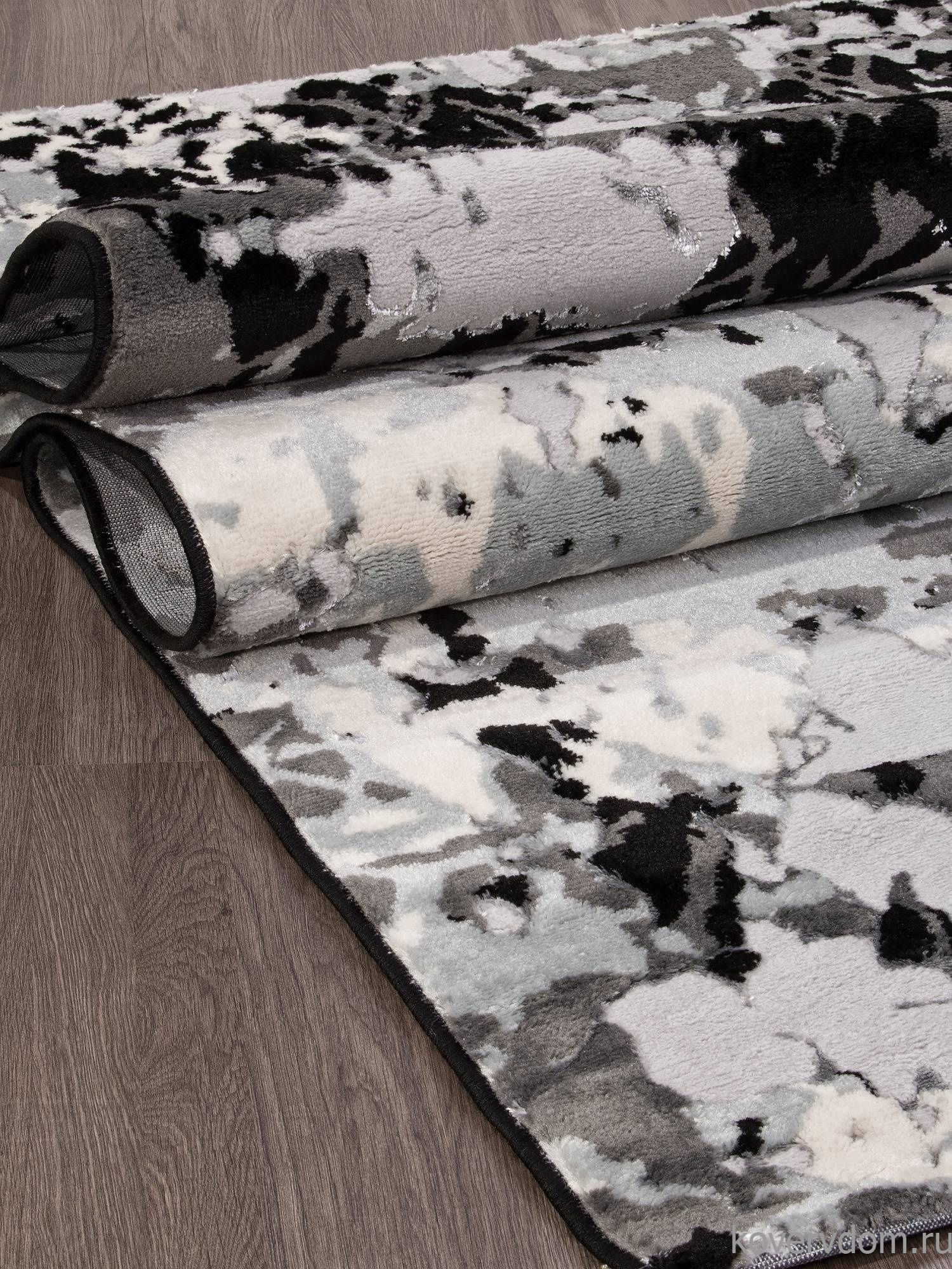 Ковер Valentino Y505A LIGHT GREY SHIRINK / BLACK