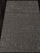 Пушистый круглый ковер-циновка KAIR S136 BLACK-GRAY